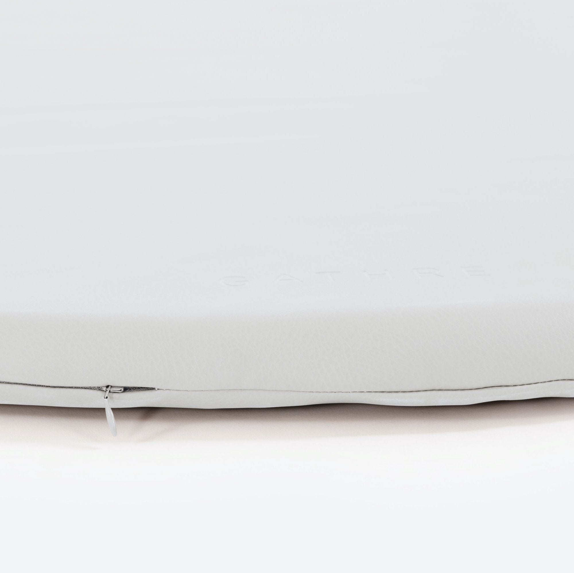 Pewter (on sale)@zipper detail on pewter padded midi circle