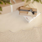Ivory Scallop (on sale)@Overhead of Ivory Scallop Tree Skirt under tree