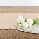 Untanned Scallop (on sale)@Overhead of Untanned Scallop Table Runner on table