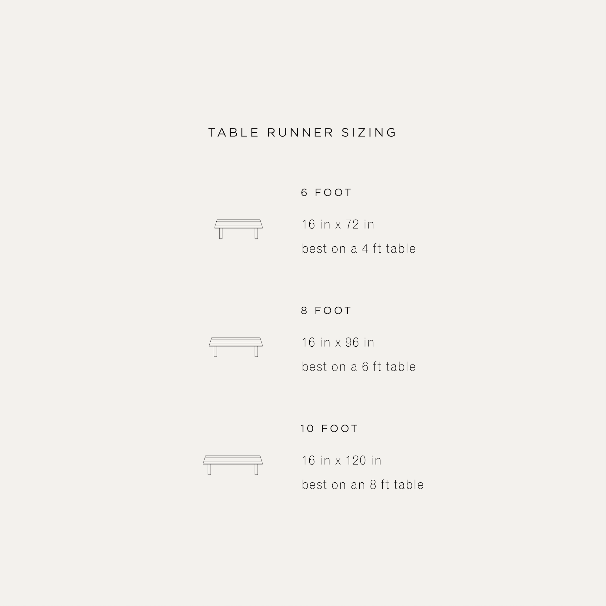 All@Table Runner size infographic 
